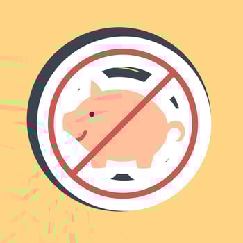Sticker no pig, forbidden food. Islamic elements of Ramadhan, Eid Al Fitr, Eid Al Adha. Good for prints, posters, logo, decoration, greeting card, etc. vector
