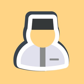 Sticker moslem man. Islamic elements of Ramadhan, Eid Al Fitr, Eid Al Adha. Good for prints, posters, logo, decoration, greeting card, etc. vector