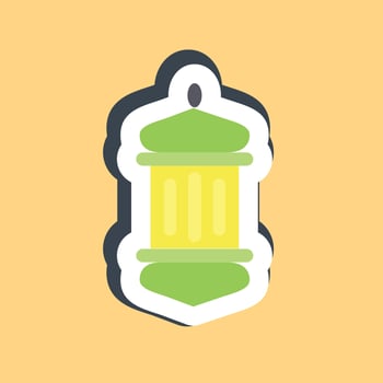 Sticker islamic lantern. Islamic elements of Ramadhan, Eid Al Fitr, Eid Al Adha. Good for prints, posters, logo, decoration, greeting card, etc. vector
