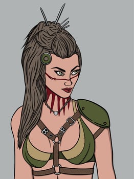 Illustration of viking war girl vector