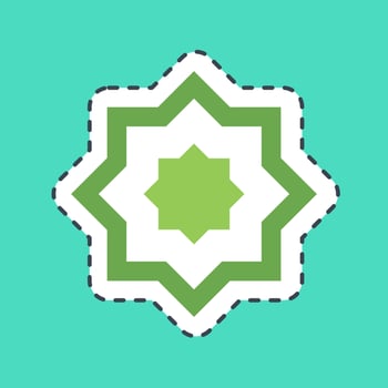 Sticker line cut islamic ornament. Islamic elements of Ramadhan, Eid Al Fitr, Eid Al Adha. Good for prints, posters, logo, decoration, greeting card, etc. vector