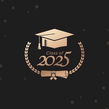 Class of 2025 Year Graduation of Decorate Congratulation with Laurel Wreath for School Graduates vector
