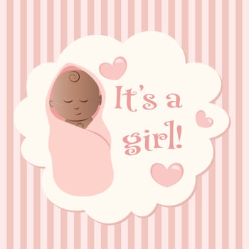 It's a girl announcement invitation card vector illustration