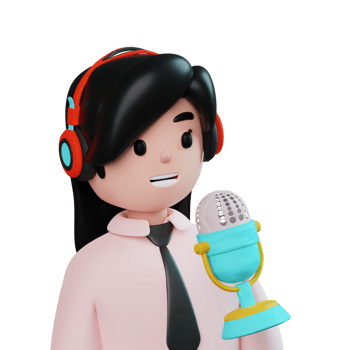 3d Female Podcaster png