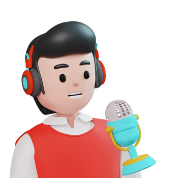 3d Male Podcaster png