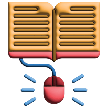 3D illustration mouse in online learning set png