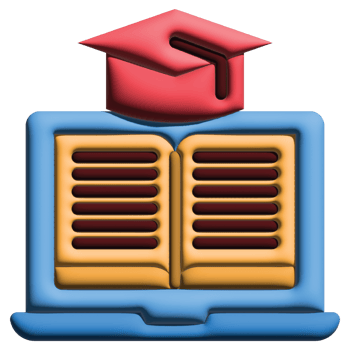 3D illustration laptop in online learning set png