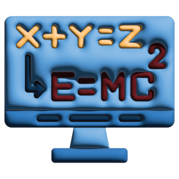 3D illustration formula in online learning set png