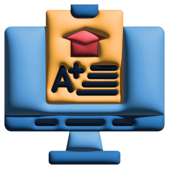 3D illustration report in online learning set png