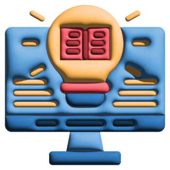 3D illustration idea in online learning set png