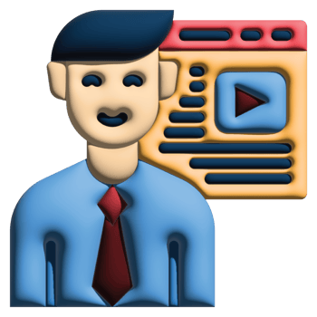 3D illustration instructor in online learning set png