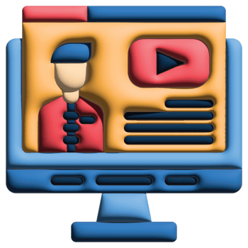 3D illustration tutorial in online learning set png