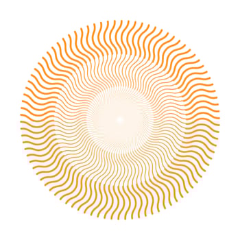Orange wavy lines spiral circle vector illustration