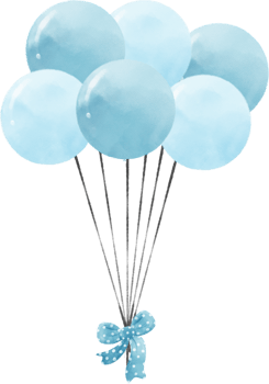 cute watercolour sweet paster baby party balloons hand painted illustration,  baby shower decoration,  nursery children art png