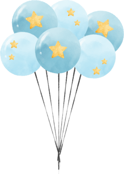 cute watercolour sweet paster baby party balloons hand painted illustration,  baby shower decoration,  nursery children art png