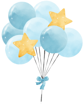 cute watercolour sweet paster baby party balloons hand painted illustration,  baby shower decoration,  nursery children art png