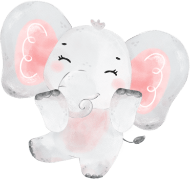 cute baby Elephant wildlife animal dream pink girl baby shower nursery art watercolour illustration png