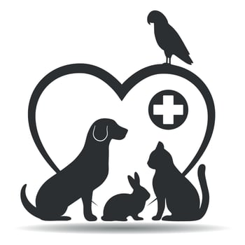 Illustration of a logo of a veterinary clinic. vector