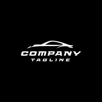 Logo Templates About Automotive Illustrated in the Silhouette of a Sport Car with Elegant and Sporty Curved Lines. vector