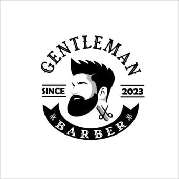 vintage barbershop logo design black and white. Logo templates that can be used for your barbershop business logo, men's grooming salon business and for packaging design purposes, t-shirts,souvenir vector