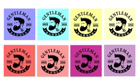 ready made template colorful vintage barbershop logo design. This logo template can be used for your barbershop business logo, men's grooming salon business and for packaging, t-shirt and souvenirs vector