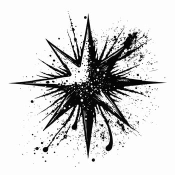 Star Hand drawn Star icon sign - Brush drawing calligraphy Star black Stars symbol - Star cartoon vector illustration Pro Vector