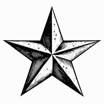 Star Hand drawn Star icon sign - Brush drawing calligraphy Star black Stars symbol - Star cartoon vector illustration Pro Vector