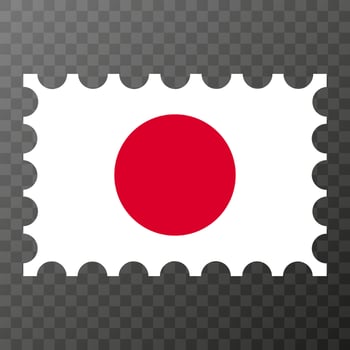 Postage stamp with Japan flag. Vector illustration.