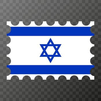 Postage stamp with Israel flag. Vector illustration.