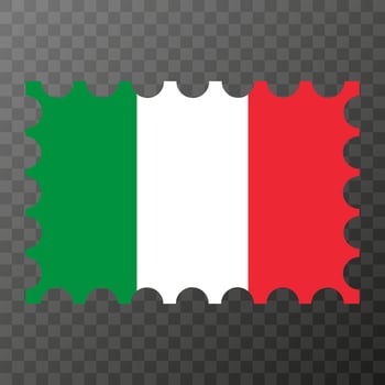 Postage stamp with Italy flag. Vector illustration.