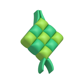 3d ketupat icon illustration png