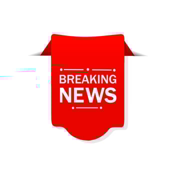 Breaking news label icon banner design vector template.