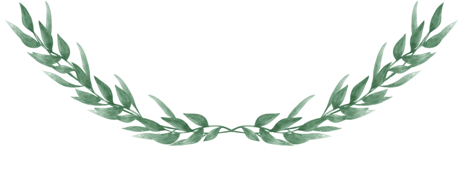 watercolour green leaf foliage wreath frame hand drawn illustration png