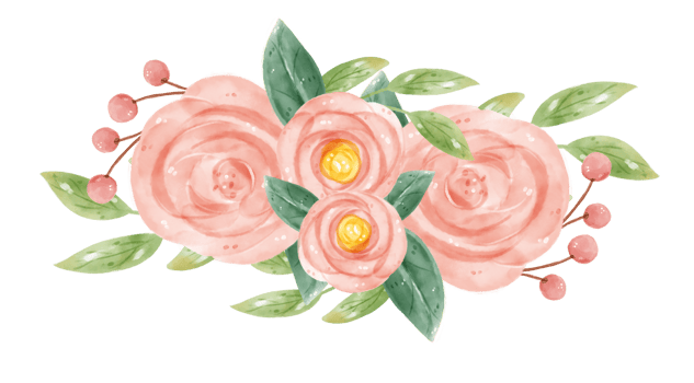 watercolour sweet floral wreath flower banner hand drawn graphic illustration png