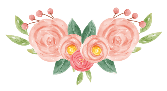 watercolour sweet floral wreath flower banner hand drawn graphic illustration png