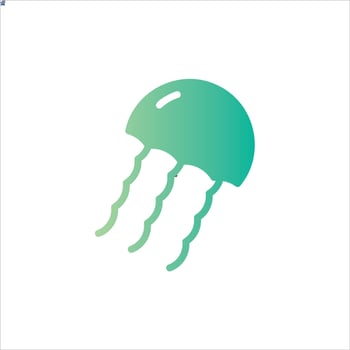jellyfish icon with isolated vektor and transparent background vector