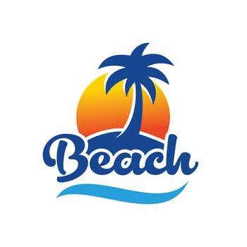 Beach logo design vector