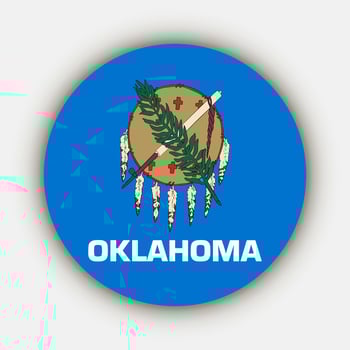 Oklahoma state flag. Vector illustration.