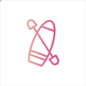 kayak icon with isolated vektor and transparent background vector