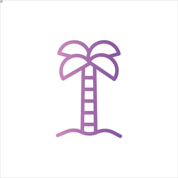 palm icon with isolated vektor and transparent background vector