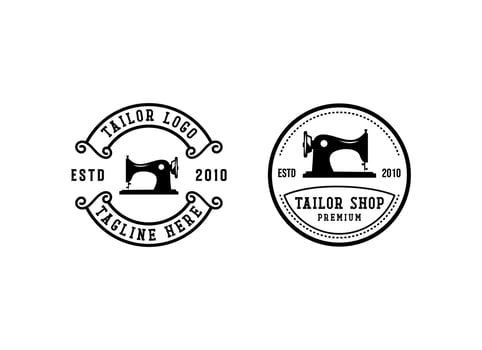 Vintage tailor shop logo inspiration. Textile or industry design template . Vector illustration concept