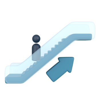 Electric Escalator, Travel and airport 3d icon png
