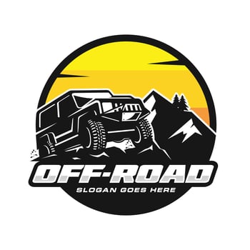 Off road car logo template design vector