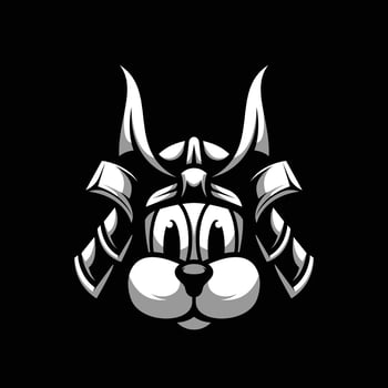 Dog Black and White Mascot Design vector