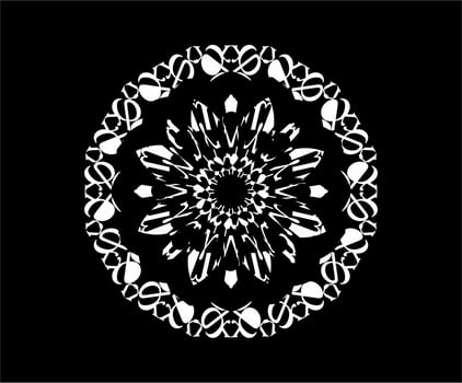 gray luxury oriental mandala on dark background. vector