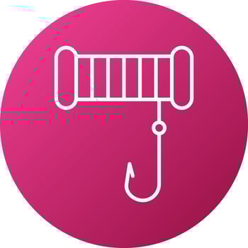 Fishing Line and Hook Icon Style vector