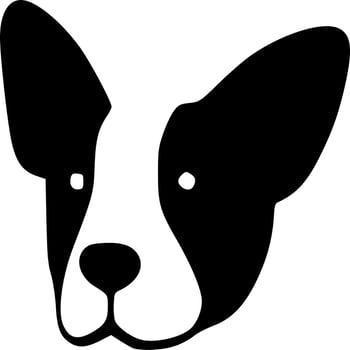 black dog icon vector