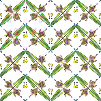 abstract sweet seamless triangle pattern green tear drop mix beauty daimond square on white background vector