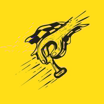 the hand is lifting the chess piece . chess symbol vector illustration