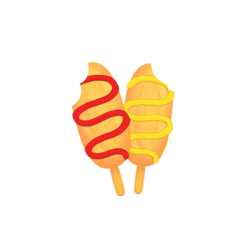 Cute corn dog fast food stationary sticker oil painting png